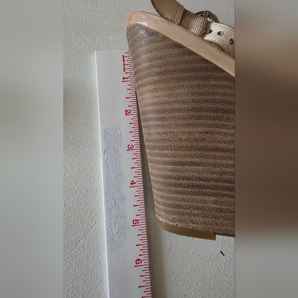 Coach Tan and Cream Wedge Sandals - Picture 5 of 7